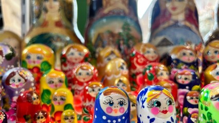 Handcrafted Matryoshka Dolls with Folk Art Design