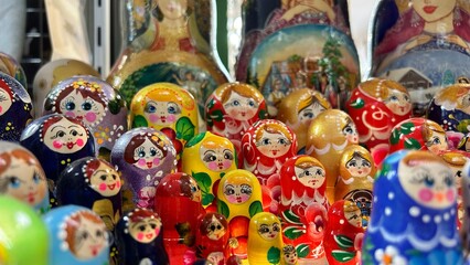 Russian Nesting Dolls with Ornamental Patterns