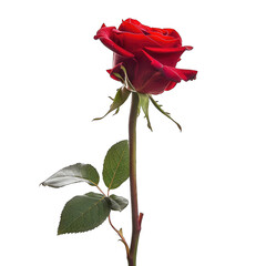 Single vibrant red rose, dark background (2)