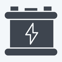 Icon Accumulator. related to Charging symbol. glyph style. design editable
