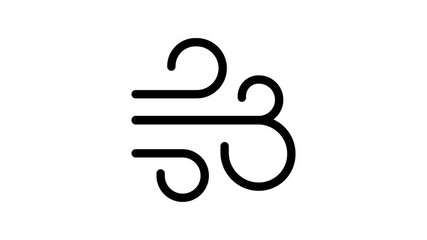 Lines moving in a breeze like motion, symbolizing wind. Great for weather, energy, and environmental designs.