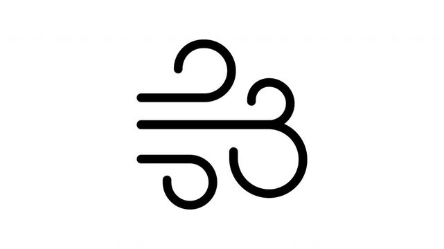 Lines moving in a breeze like motion, symbolizing wind. Great for weather, energy, and environmental designs.