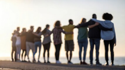 Supportive community standing side by side — reflecting solidarity, compassion, and belonging