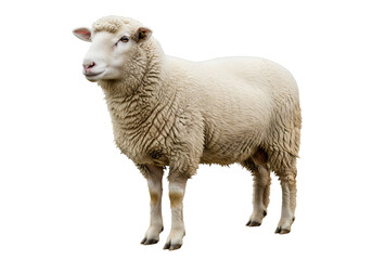 Obraz premium Cream-colored sheep standing against a black background.