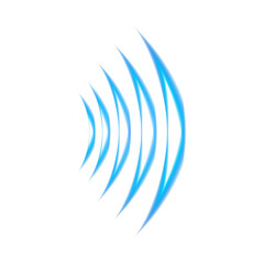Blue Radiating Light Wave with Transparent Background

