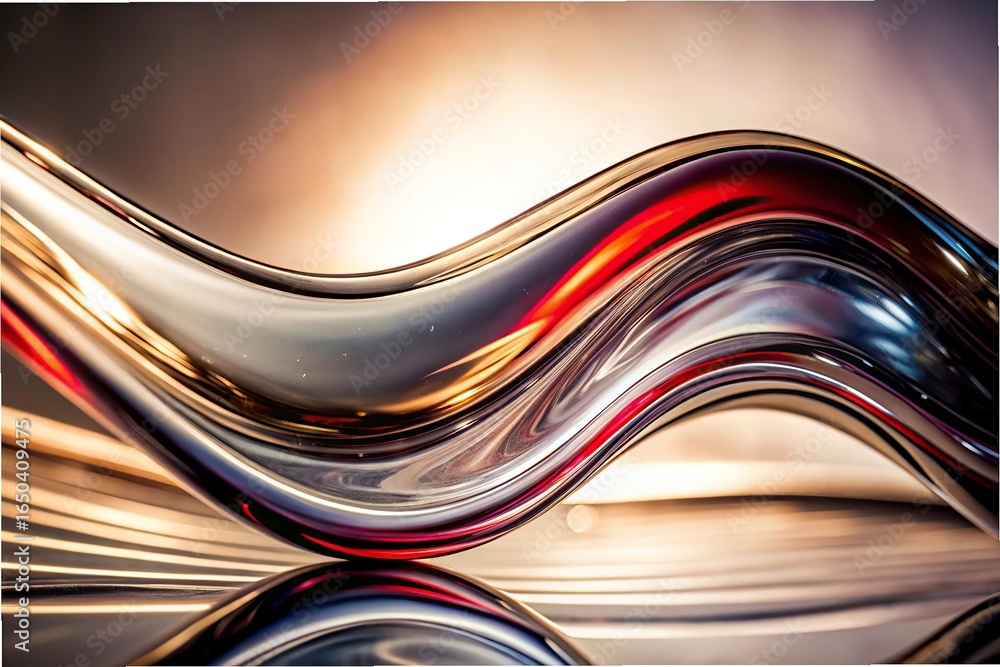 Fototapete abstract wave on black background. computer generated illustration. 3d rendering.3d render,wave colo