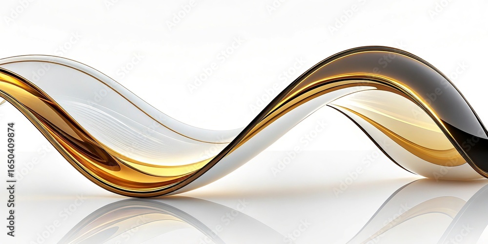 Fototapete abstract wave on black background. computer generated illustration. 3d rendering.3d render,wave colo
