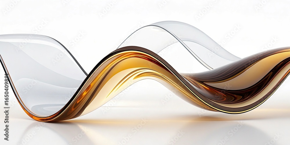Fototapete abstract wave on black background. computer generated illustration. 3d rendering.3d render,wave colo