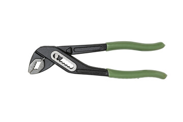 Adjustable Slip-Joint Pliers with Green Handles Isolated on Transparent Background for Toolbox