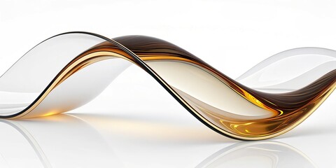 Abstract wave on black background. Computer generated illustration. 3D rendering.3d render,wave colorful abstract background, red and gold waves with reflection