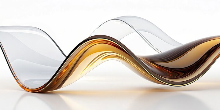 Abstract wave on black background. Computer generated illustration. 3D rendering.3d render,wave colorful abstract background, red and gold waves with reflection