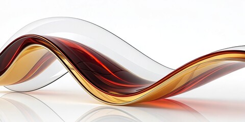 Fototapeta premium Abstract wave on black background. Computer generated illustration. 3D rendering.3d render,wave colorful abstract background, red and gold waves with reflection