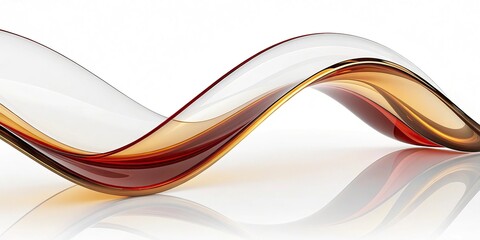 Obraz premium Abstract wave on black background. Computer generated illustration. 3D rendering.3d render,wave colorful abstract background, red and gold waves with reflection