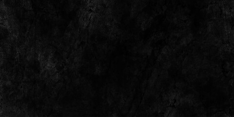 Abstract grunge old stained Dark grey textured concrete black wall background,  dirty dark raw cement wall texture and background, wide panorama picture black wall texture.