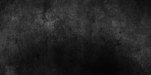 Abstract grunge old stained Dark grey textured concrete black wall background,  dirty dark raw cement wall texture and background, wide panorama picture black wall texture.
