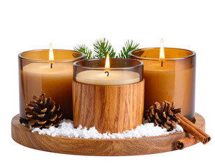 christmas candle and decorations