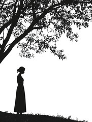 silhouette of a woman illustration png transparent background