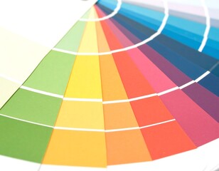 Obraz premium Colorful paint swatches in a fan-like arrangement