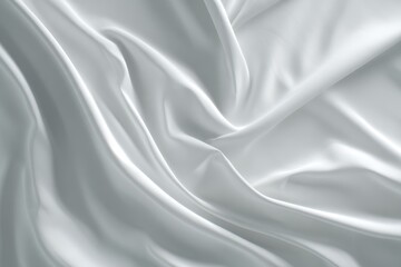 Obraz premium Ultra soft white cotton silk fabric gracefully swaying in a gentle breeze, reflecting light in a serene setting during the afternoon