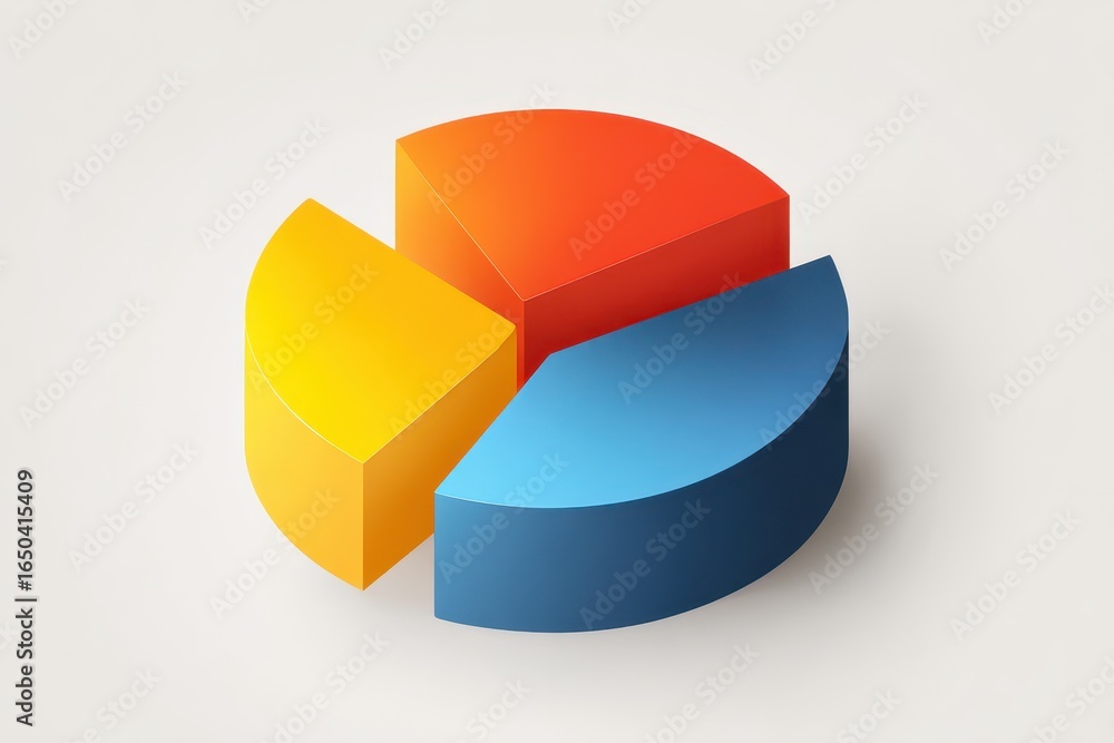 Aufkleber colorful 3d pie chart segments designed for effective business infographics to enhance data presenta