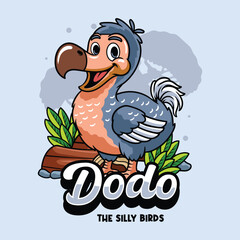 Dodo Bird extinct animal Character Mascot Cartoon Illustration © Adam Vector Station