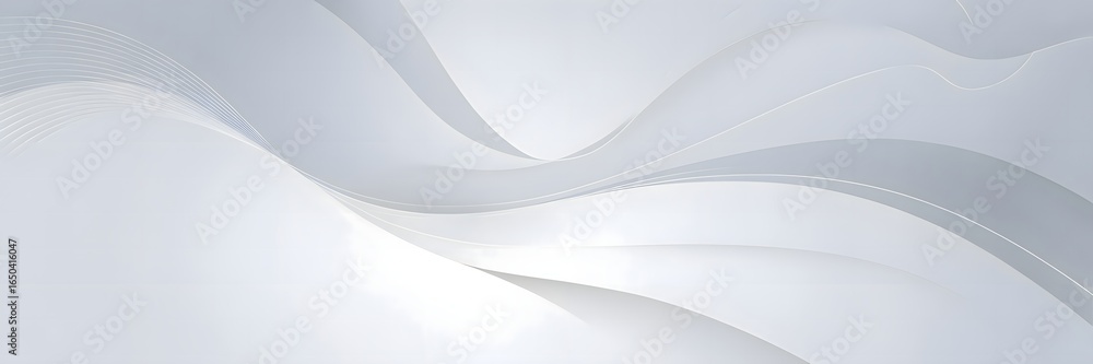 Poster ethereal wave: a captivating minimalist abstract design featuring graceful, flowing waves of subtle 