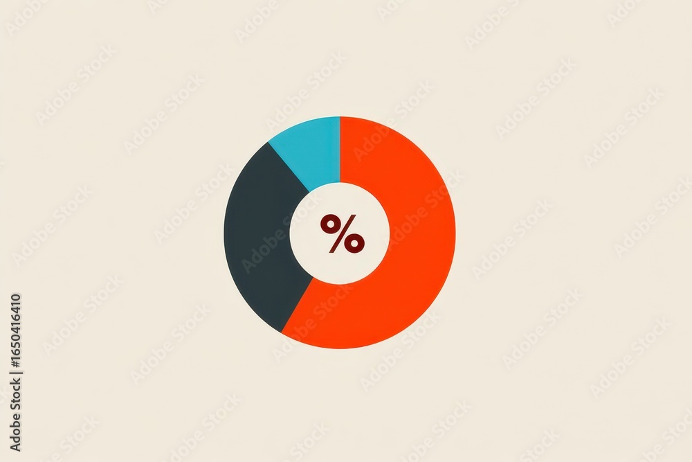 Aufkleber visual representation of business data using infographic elements featuring a pie chart divided into