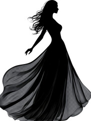 Naklejka premium silhouette of a woman illustration png transparent background