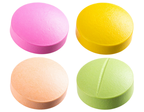 Vitamin Supplements Tablets PNG Transparent Background