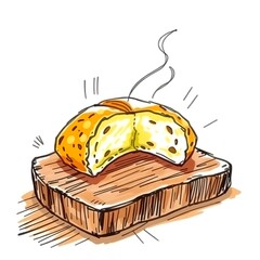 Fresh Marrequeta Bread Close-Up: Golden Crispy Crust & Airy Interior with Rising Steam - Cinematic Food Photography on Rustic Table (Ultra HD)