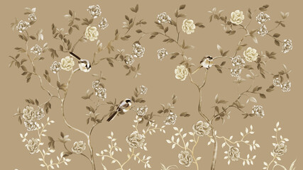 floral background with butterflies