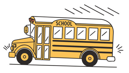 Yellow school bus clip art vector illustration for back to school transportation and education design 100
