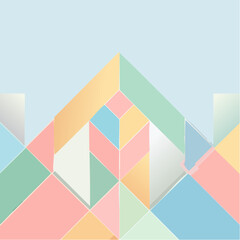 Layered blocks of geometric shapes for trendy minimal backgrounds