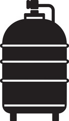 Water Tank Silhouette | Black Vector Illustration Design