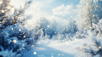A serene winter background with soft snowflakes falling. snowflakes. winter