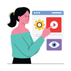 Seo Monitoring Flat Illustration. EPS 10 file