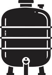 Water Tank Silhouette | Black Vector Illustration Design