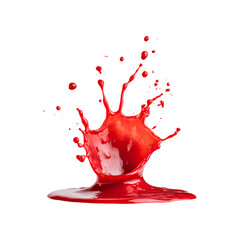 A splash of ketchup on a surface, showcasing its rich color and texture
