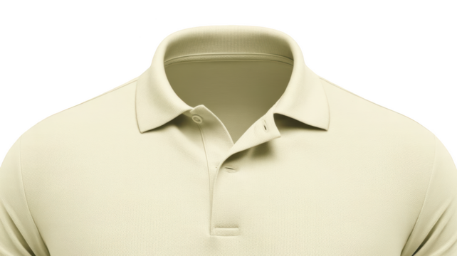 Light yellow polo shirt isolated on transparent background