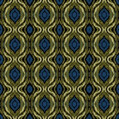 Ikat Seamless Pattern &bull; Bohemian Textile Design &bull; Traditional Fabric Texture &bull; Digital Background for Print and Crafts