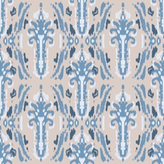 Ikat Seamless Pattern &bull; Bohemian Textile Design &bull; Traditional Fabric Texture &bull; Digital Background for Print and Crafts