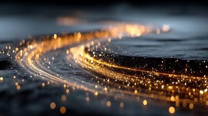 Dreamy golden shimmer illuminating peaceful ocean horizon high resolution image