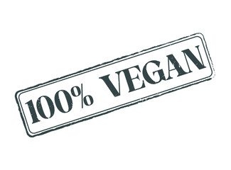 100% Vegan Rubber Stamp Seal with an Outline and Text