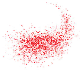 Dust particles explosion with shimmer effect