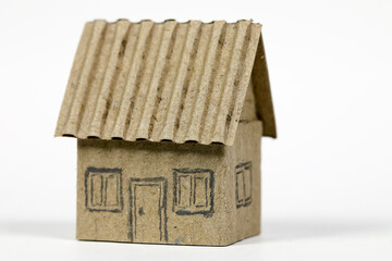 Model of a small, single-family house made out of paper