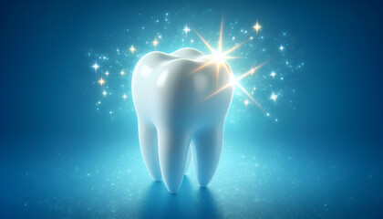 3d tooth on background