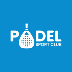 Padel Sport Club Logo with Paddle and Typography