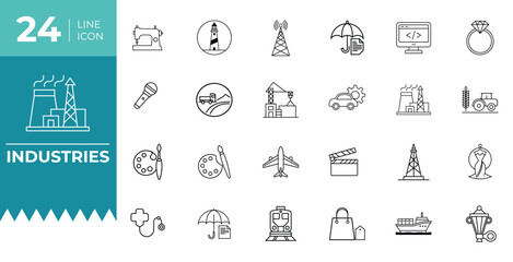 Industry and Factory Icon Set
Manufacturing and Production Icons.