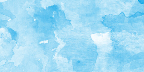 Obraz premium abstract white and blue watercolor paper texture illustration for grunge design, abstract hand paint square stain backdrop, blue splash of paint watercolor on paper, Colorful gradient ink colors.