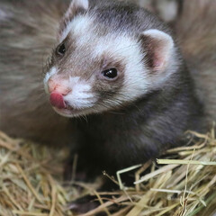 Ferret on Hay